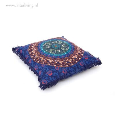 Bohemian sierkussen mandala blauw Bohemian sierkussen mandala blauw