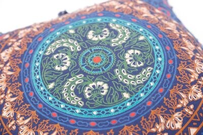 Bohemian sierkussen mandala blauw