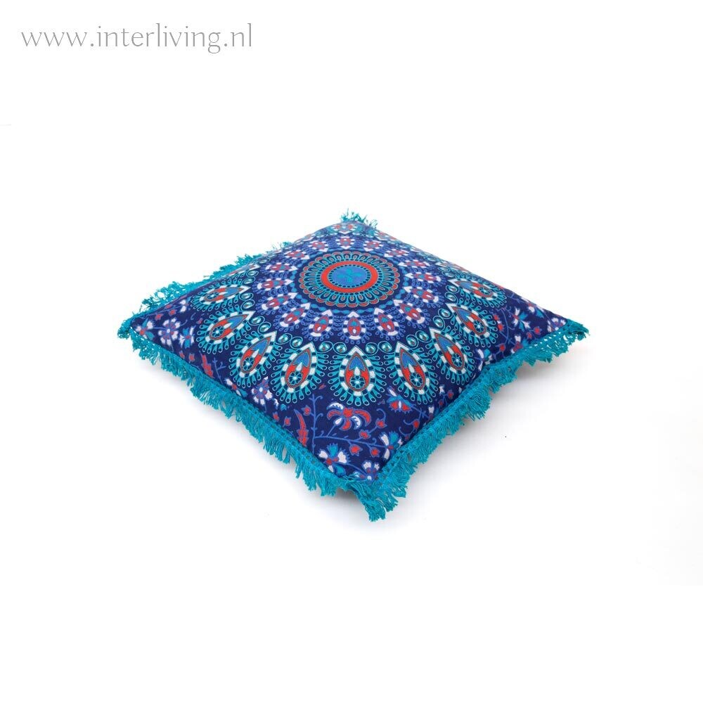 Bohemian sierkussen mandala turquoise