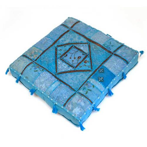 vloerkussen blauw