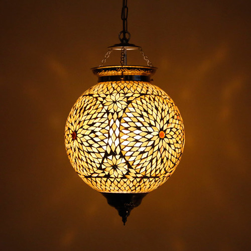 hanglamp bol mozaïek turkish design bruin beige