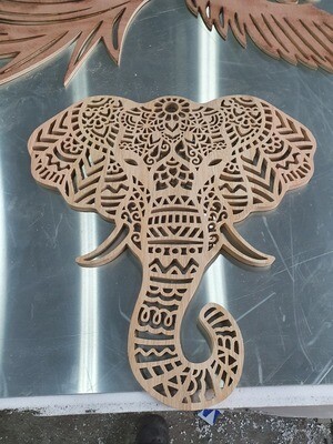Wandpaneel olifant - eikenhout