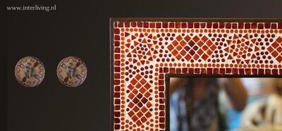 spiegel mozaïek rood oranje