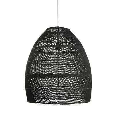 ​Boho lampenkap uit Bali van rotan - zwart - eco design hanglampen van het merk Orginal Home (Moon)  (set van 3 of los)