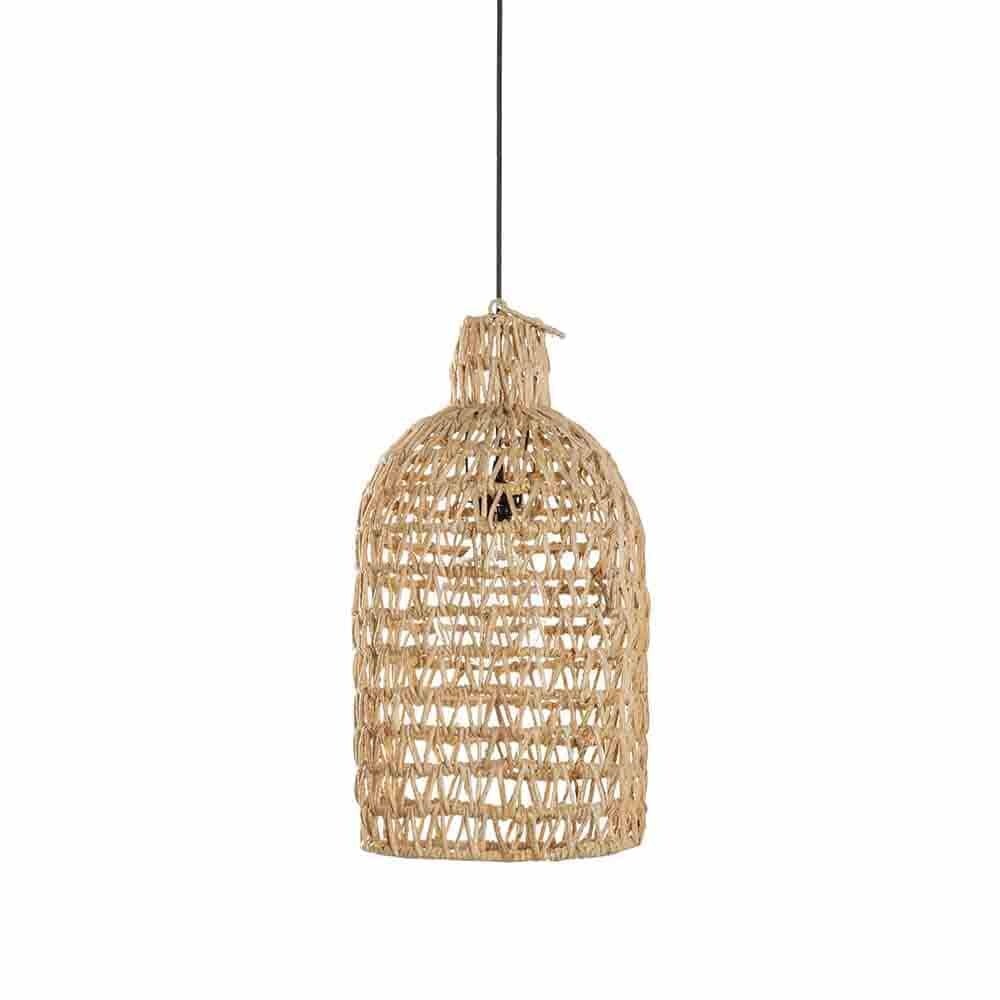 ​Boho lampenkap uit Bali van bananen blad - naturel kleur - eco design hanglamp van het merk Orginal Home -(Pendant Kai)