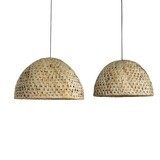 ​Boho lampenkap (incl electra) uit Bali van bananen blad - naturel kleur - eco design hanglamp van het merk Orginal Home - (Abaca Boccah)