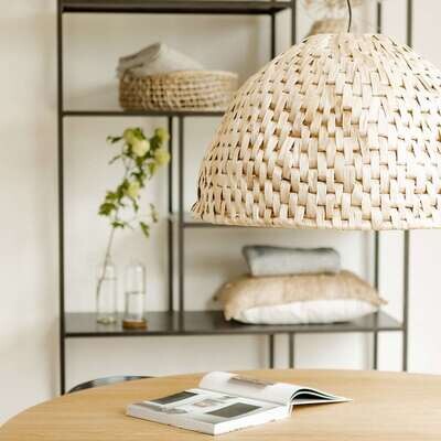 ​Boho lampenkap (incl electra) uit Bali van bananen blad - naturel kleur - eco design hanglamp van het merk Orginal Home - (Abaca Boccah)