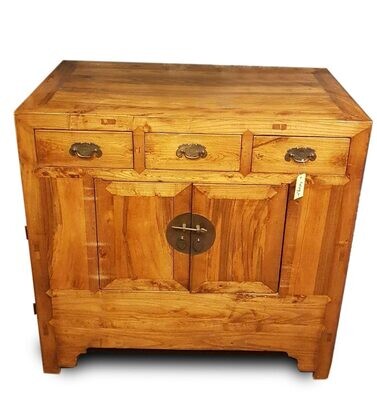 Robuuste Indiase kast van mangohout met drie lades - 102 x 104 x 60 cm Robuuste Indiase kast van mangohout met drie lades - 102 x 104 x 60 cm