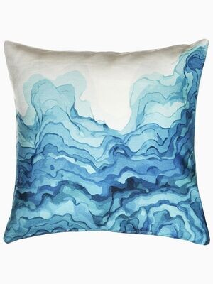 XL buitenkussen XL buitenkussen "Waves" - blauw & aqua tinten - eco plastic- 100% recycled soda flessen - boho chic tuin styling
