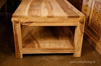 salon tafel sheesham hout met houtsnijwerk - punjab