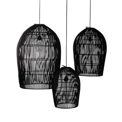 ​Lampenkap Bali stijl van rotan - zwart- eco design hanglampen - 3 maten - (Lentera) van Original home