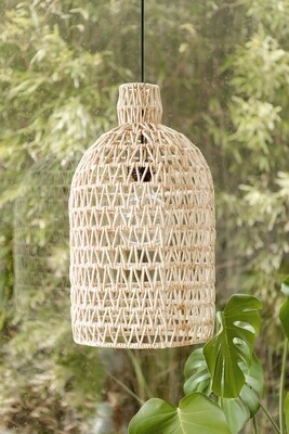 ​Boho lampenkap uit Bali van bananen blad - naturel kleur - eco design hanglamp van het merk Orginal Home -(Pendant Kai)