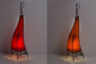 Hennalamp staand 100 cm - vloerlamp handgemaakt van leer uit Marrakesh / Marokko
