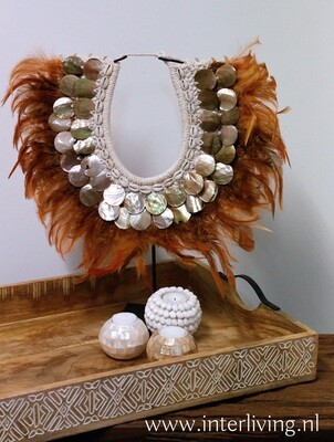 Ibiza kaarshouder / schelpjes bol met Bali schelpen / zeeslakhuisjes - boho &amp; Ibiza style woonaccessoires