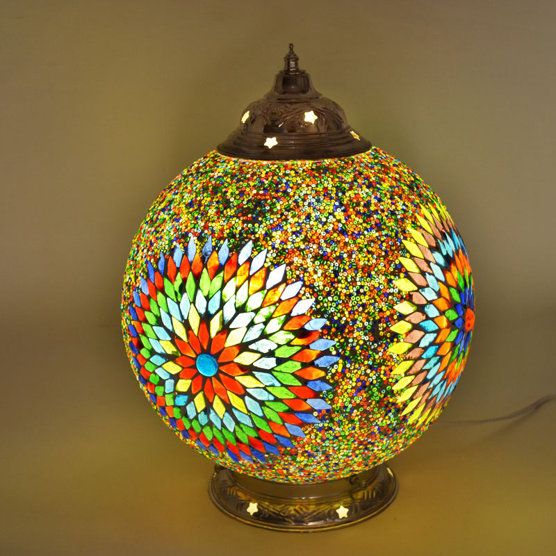 tafellamp bol Ø25 mozaïek multi colour turkish design met kralen