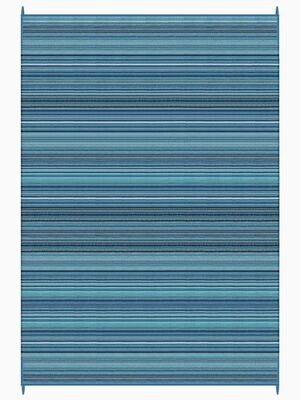 XXL binnen & buiten vloerkleed - opvouwbaar - gestreept patroon in Ibiza blauw tinten - tropical turquoise  360 x 270 cm