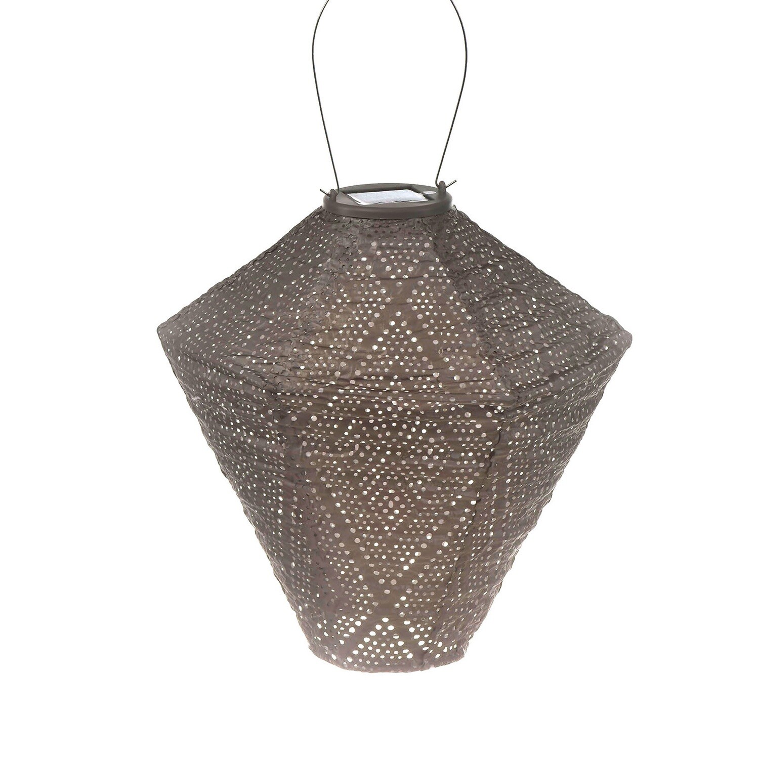 solar lampion met filigrain effect - buitenlamp - Diamond 28 Ikat - Taupe