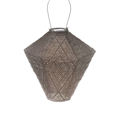 solar lampion met filigrain effect - buitenlamp - Diamond 28 Ikat - Taupe
