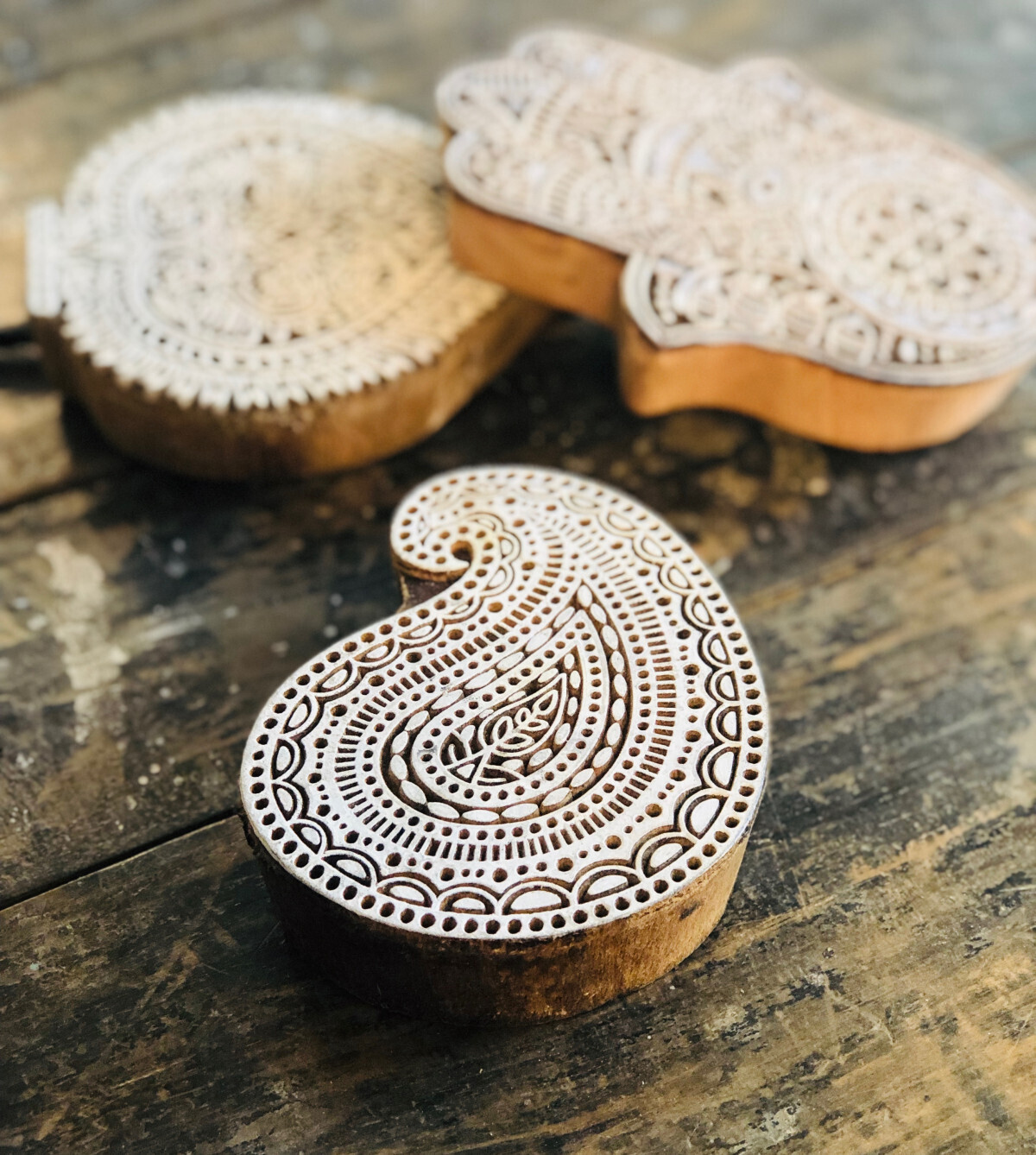 Textielstempel (blockprint) - paisley patroon