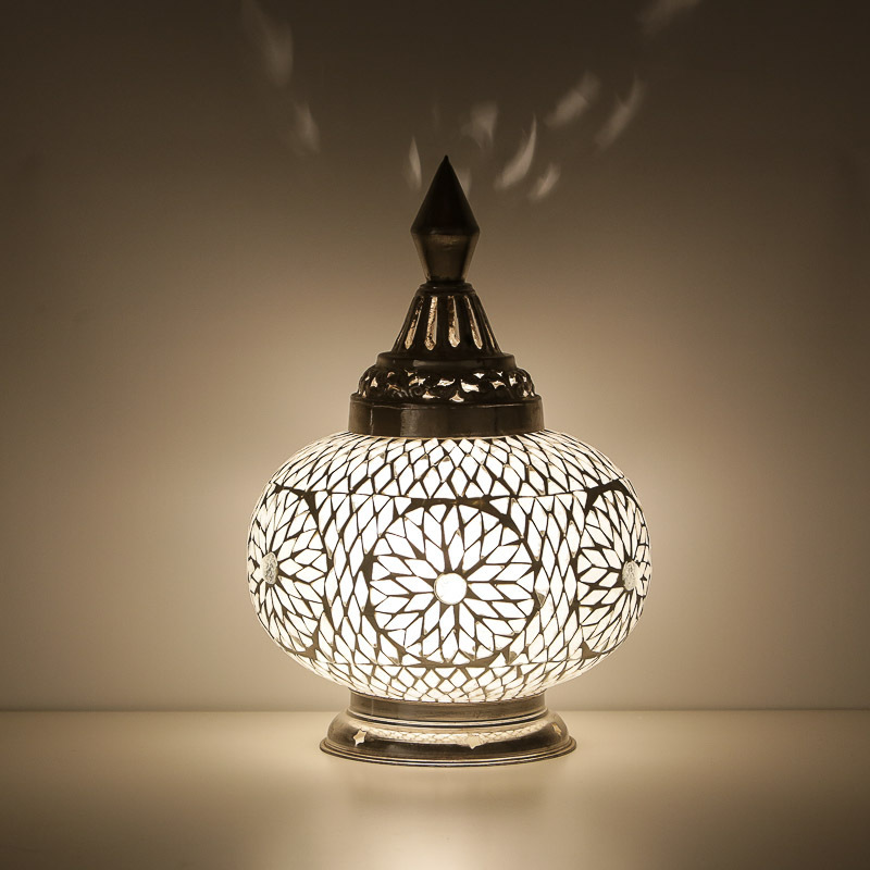 Tafellamp pompoen glasmozaïek turkish design transparant