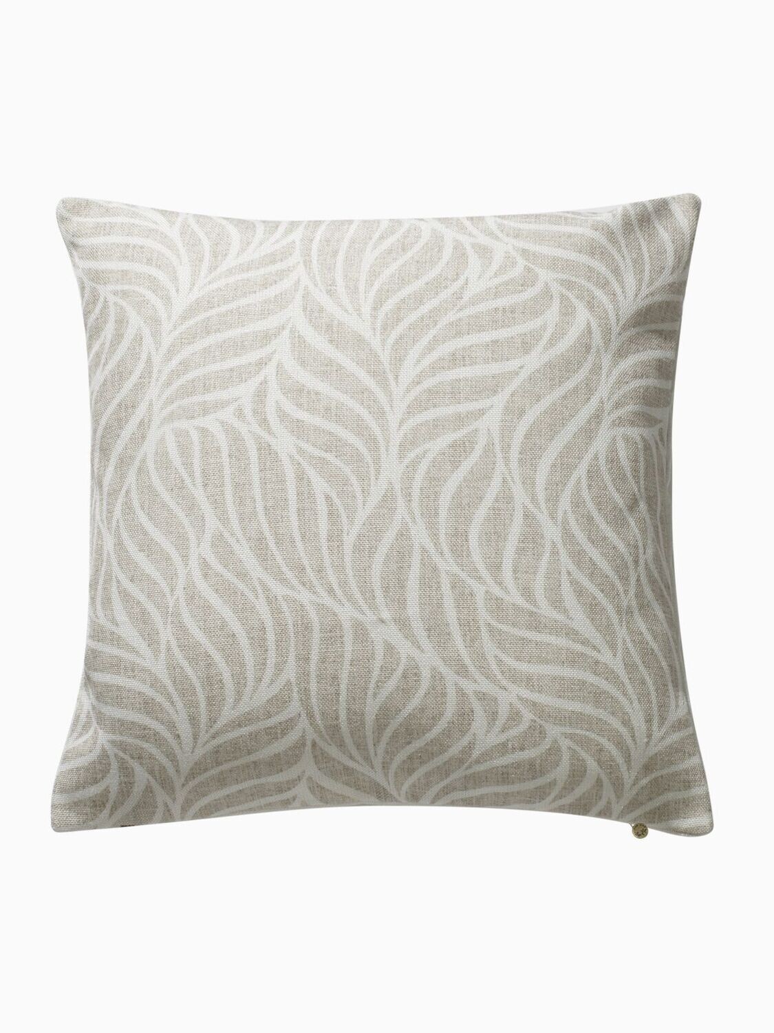 luxe zacht buitenkussen oosterse boho chic - beige wit - leaves - eco plastic-  100% recycled soda flessen - outdoor tuin styling