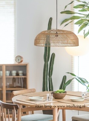 ​Lampenkap uit Bali van rotan 60x60 cm - natural kleur - eco design hanglampen van het merk Original Home (Solar 2)