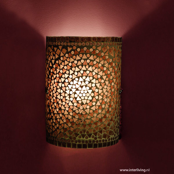 wandlamp mozaïek - paars