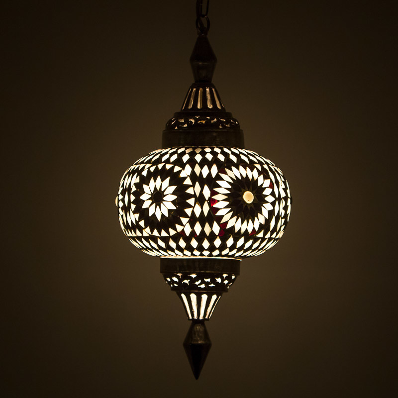 hanglamp pompoen mozaïek turkish design zwart wit