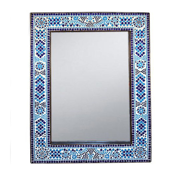 spiegel mozaïek blauw