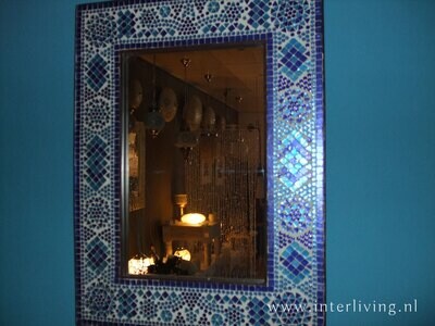 spiegel mozaïek blauw