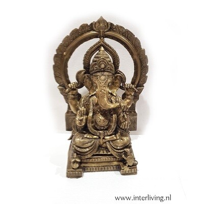 Bronzen beeld van olifantengod lord Ganesha - handgemaakte Hindu god XL  50 cm