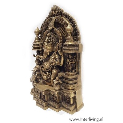 Bronzen beeld van Hindoeïstische olifantengod lord Ganesh - handgemaakte Hindu god XL  45 cm