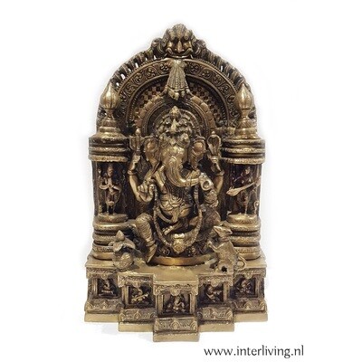 Bronzen beeld van Hindoeïstische olifantengod lord Ganesh - handgemaakte Hindu god XL  45 cm