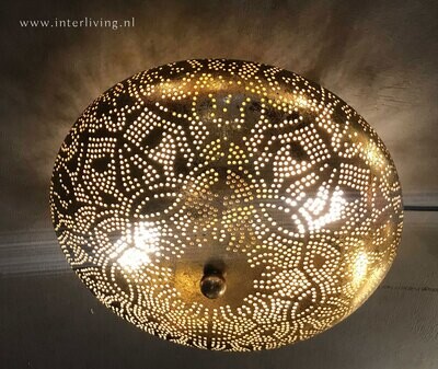 Filigrain plafonniere vintage goud - doorsnede 38 cm