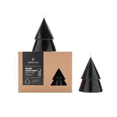 Xmas kerstboom kaars - zwart