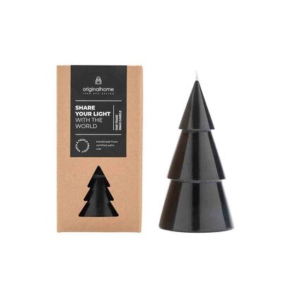 Xmas kerstboom kaars - zwart
