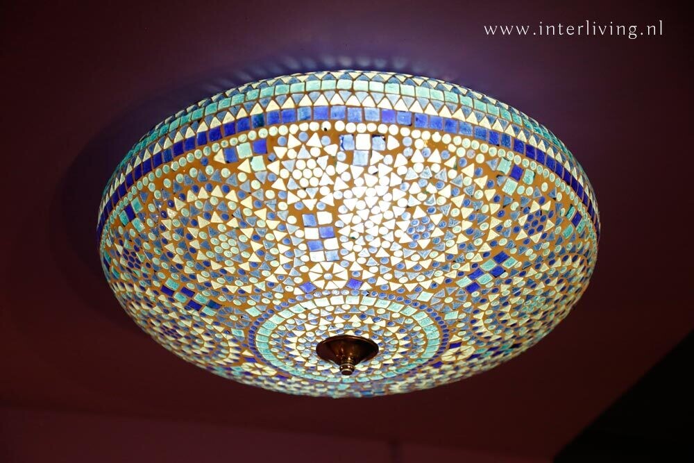 plafonnière mozaïek 50 cm - blauw