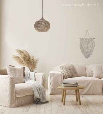 Jute hanglamp uit India - Bhatu - eco design - bolvormig