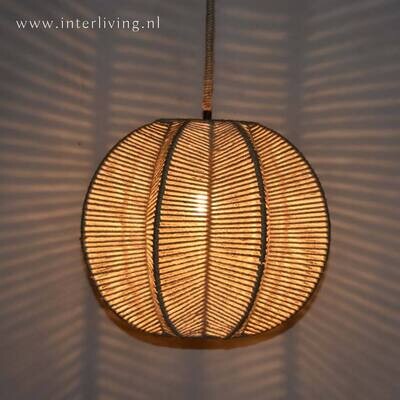 Jute hanglamp uit India - Deepansha - eco design - ster /  bol model