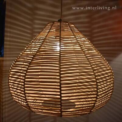 Rotan lampion hanglamp uit India - 45 cm doorsnede - Mahandeep - eco design - bolvormig