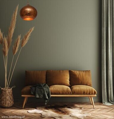 Hanglamp pompoen filigrain-stijl metaal verweerd koper kleur finish + gratis bijpassende set waxinehouders!