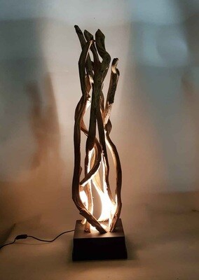 Vloerlamp van naturel lianen hout - 120 cm hoog - organische woonstijl