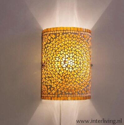 wandlamp mozaïek - bruin beige wandlamp mozaïek - bruin beige