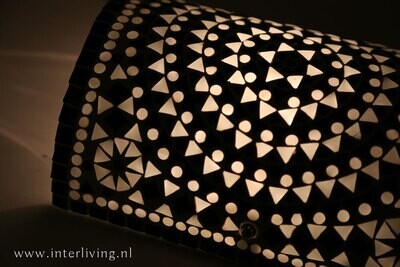 wandlamp mozaïek - zwart wit