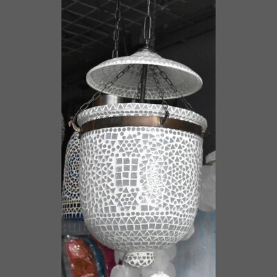 hanglamp met deksel - transparant glasmozaiek