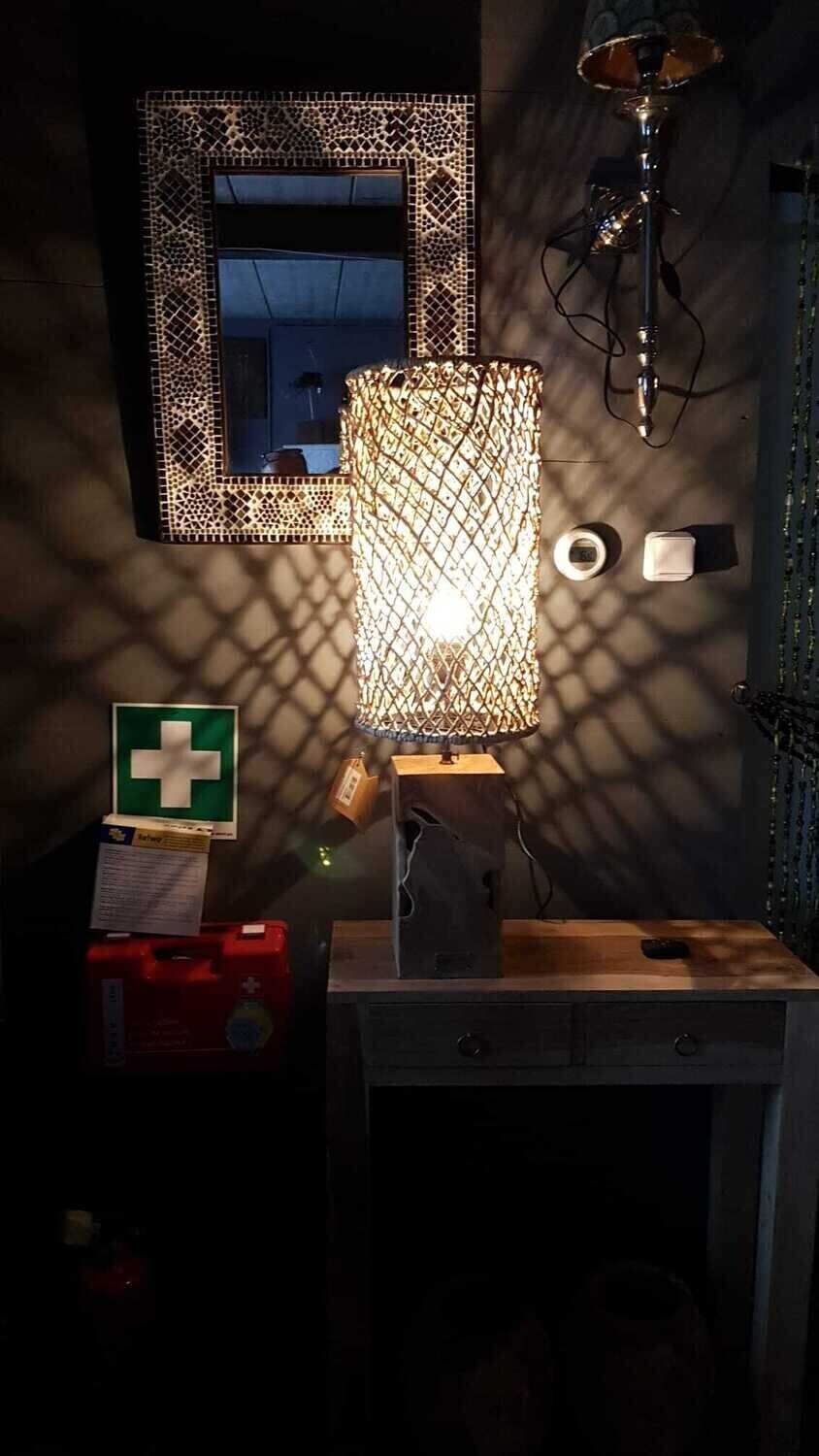 ​Boho set lampenkapjes uit Bali van bananen blad - naturel kleur - eco design hanglampen van het merk Orginal Home (Jaring), maat: 40 x 19 cm