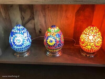 oosterse tafellamp papaja - turks mozaïek multi colour