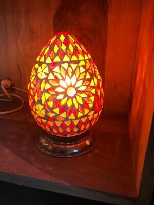 oosterse tafellamp papaja - turks mozaïek rood / oranje