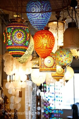 oosterse hanglamp papaja mozaïek turkish design multi colour