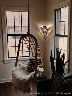 Hoeklamp Hoeklamp "Hira" in zilver kleur filigrain - Marokkaanse Marrakesh wandlamp met jali patronen -handgemaakt bloem model - Boho chic "torch"